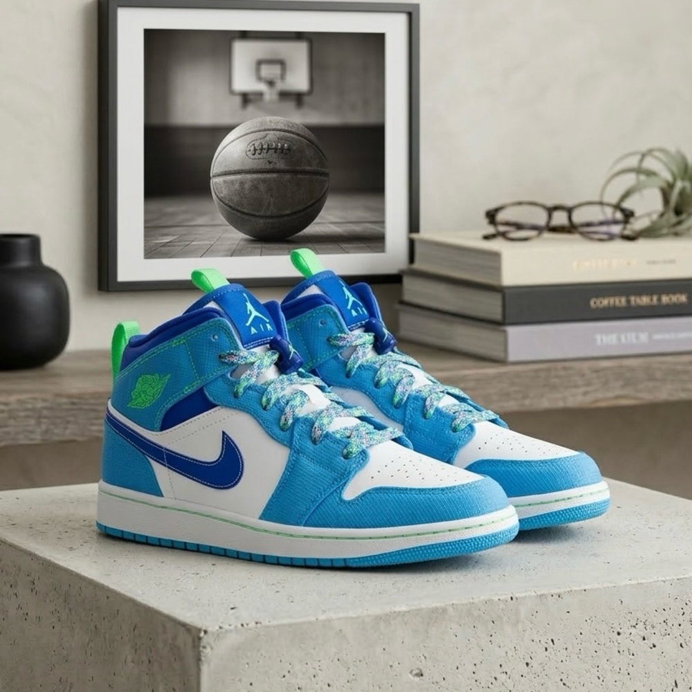 Nike Air Jordan 1 Mid SE Sprite Blue Women’s 6.5 New Y5 NIB DA8010-400